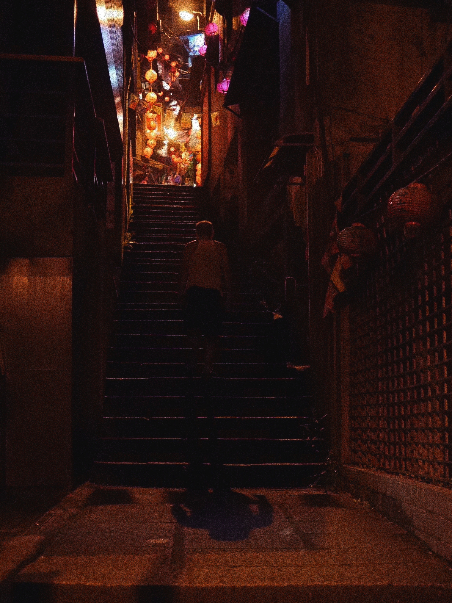 Night-time in Jiufen, Taiwan.